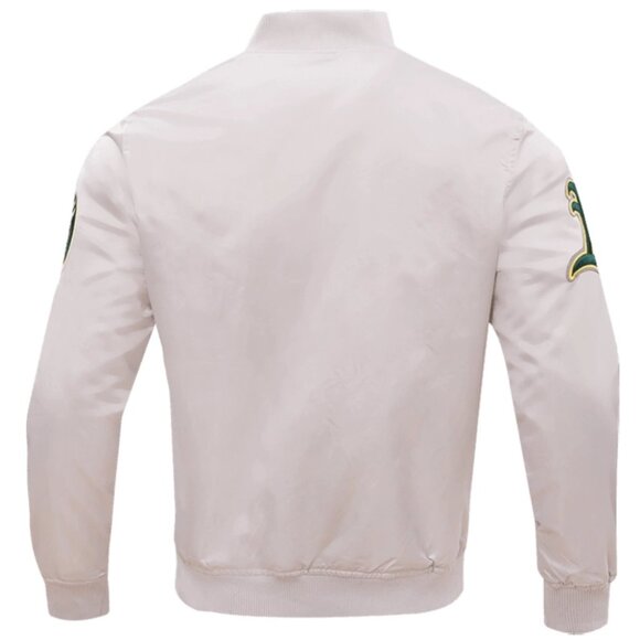 MLB Oakland Athletics Satin Varsity Jacket Quilt Insulated Spelled Out L RD10597 - Picture 3 of 12